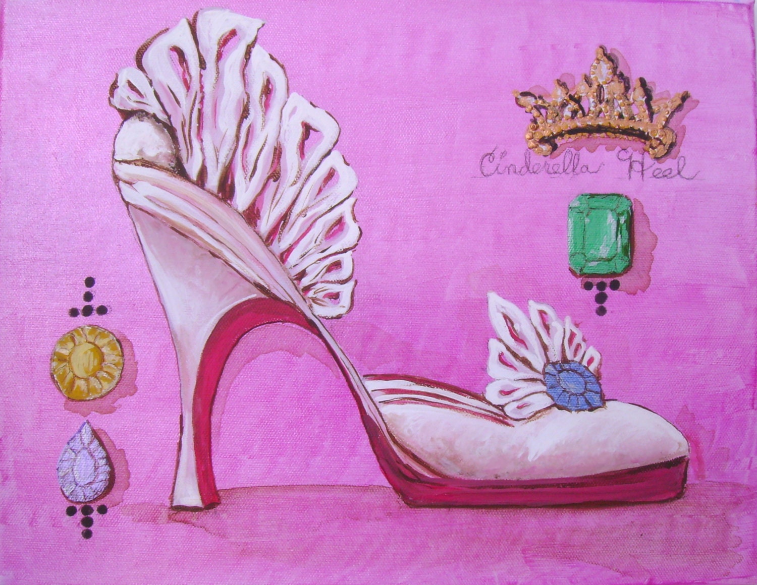 The Cinderella Heel - Art Print - 8 x 11, Cinderella Art, Alice in Wonderland Art