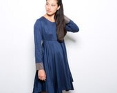 50% off sale Blue dress,mini Cocktail women's long sleeve formal  Dress  Bridesmaid Dress