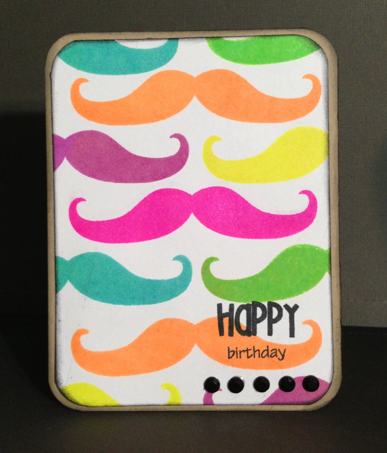 Mustache Birthday Card