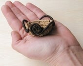 Unique Gift Mini Hand Woven Basket Ring Dish coiled natural raffia fiber