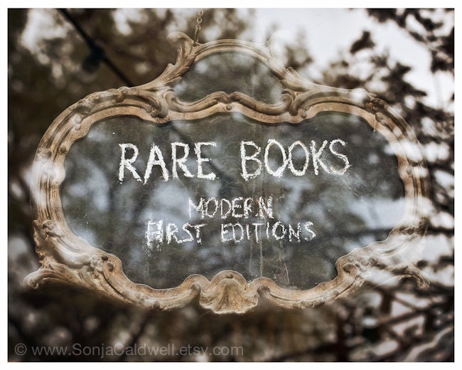 Rare Books, Paris, bookstore, old-fashioned, sepia-toned Paris Photography 8" x 10" Original Fine Art Photograph
