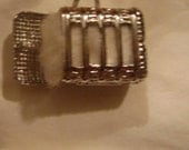 sterling silver bale of cotton charm, with removable cotton vintage charm