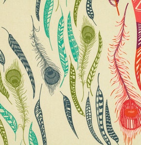 Parenthetical Feathers in Potpourri  from Field Study by Anna Maria Horner Linen/Cotton by the half yard