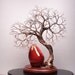 Flame of Creativity Madagascar Carnelian Wire Tree Of Life Spirit sculpture with Wood base, original art, Spring  gift ideas, Summer trends