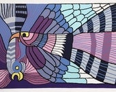 Purple Fighting Cocks  Serigraph by  Victor Delfin