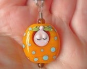 Orange Matryoshka Necklace by Mad Cat Glass - FHF - SRA - GBUK - British Lampwork