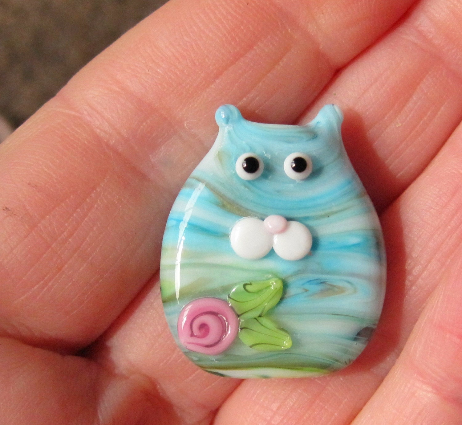 Summer Kitty Focal Bead by Mad Cat Glass - FHF - SRA - British Lampwork - GBUK