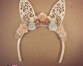 Rabbit flowers headband