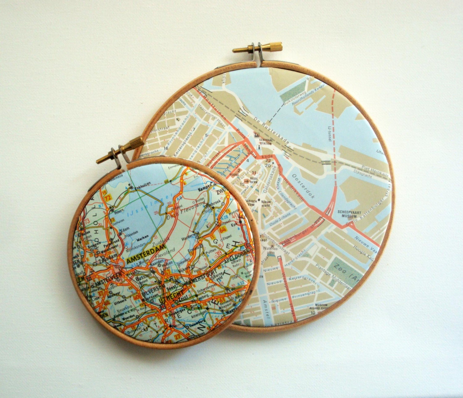 Amsterdam Map Art in Hoop