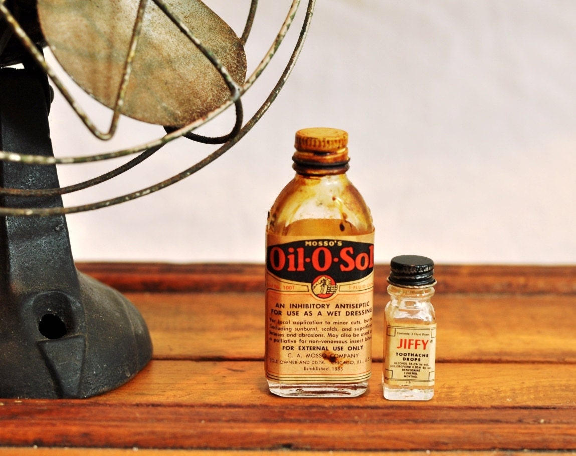 Antique Medicine Bottles Set of Two Pair Pharmaceutical Doctors First Aid Chemical Rustic Home Decor