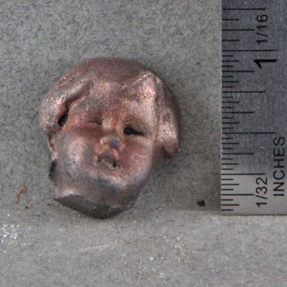 Handmade Folk Art Raku    Doll Face