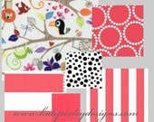 Coral and Grey Baby Bedding, Custom