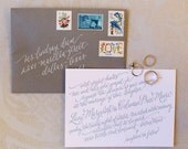 Letterpress Wedding Invitation--"Shades of Gray"
