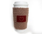 Knitted Coffee Cup Cozy Sleeve