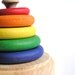Natural Wood Toy -RAINBOW Stacking Rings- Waldorf Montessori Educational Classic Toy