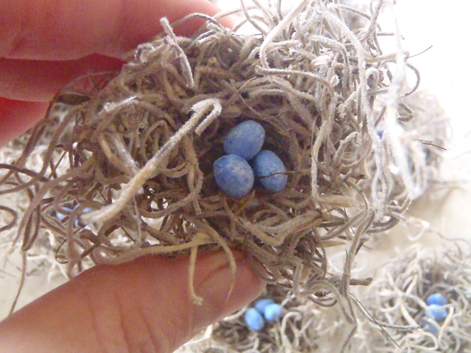 Craft supply - shabby chic mini birds nests - SET of 10