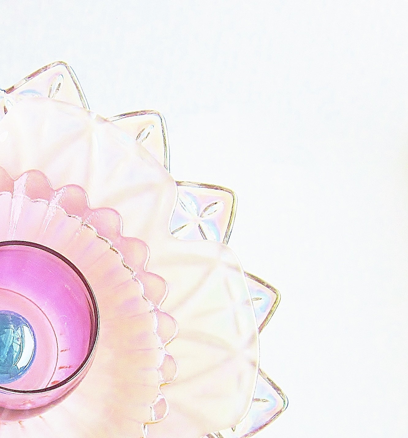 Reclaimed Glass Garden Art Yard Decor Pink Feminine Flower Suncatcher RePurposed Material MAE