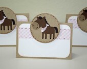 Cowgirl Birthday party - Food Labels or place cards, western theme, set of 6