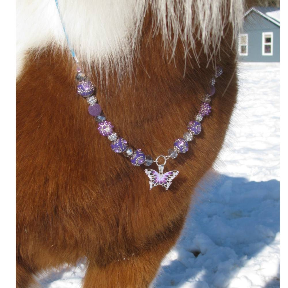 Beaded Trinkett Butterfly Necklace for Your Horse or Pony
