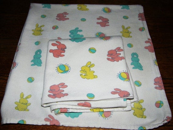 2 Vintage HOSPITAL PROPERTY Baby BLANKETS by pattysoblessed