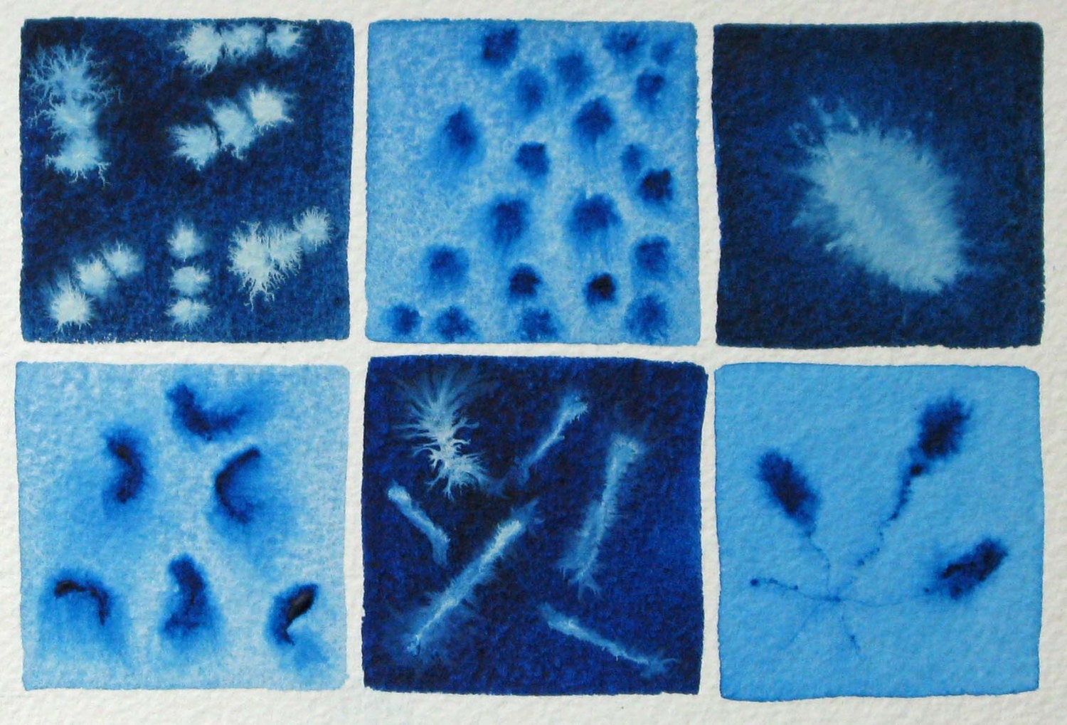 Blue Bacteria - original watercolor painting