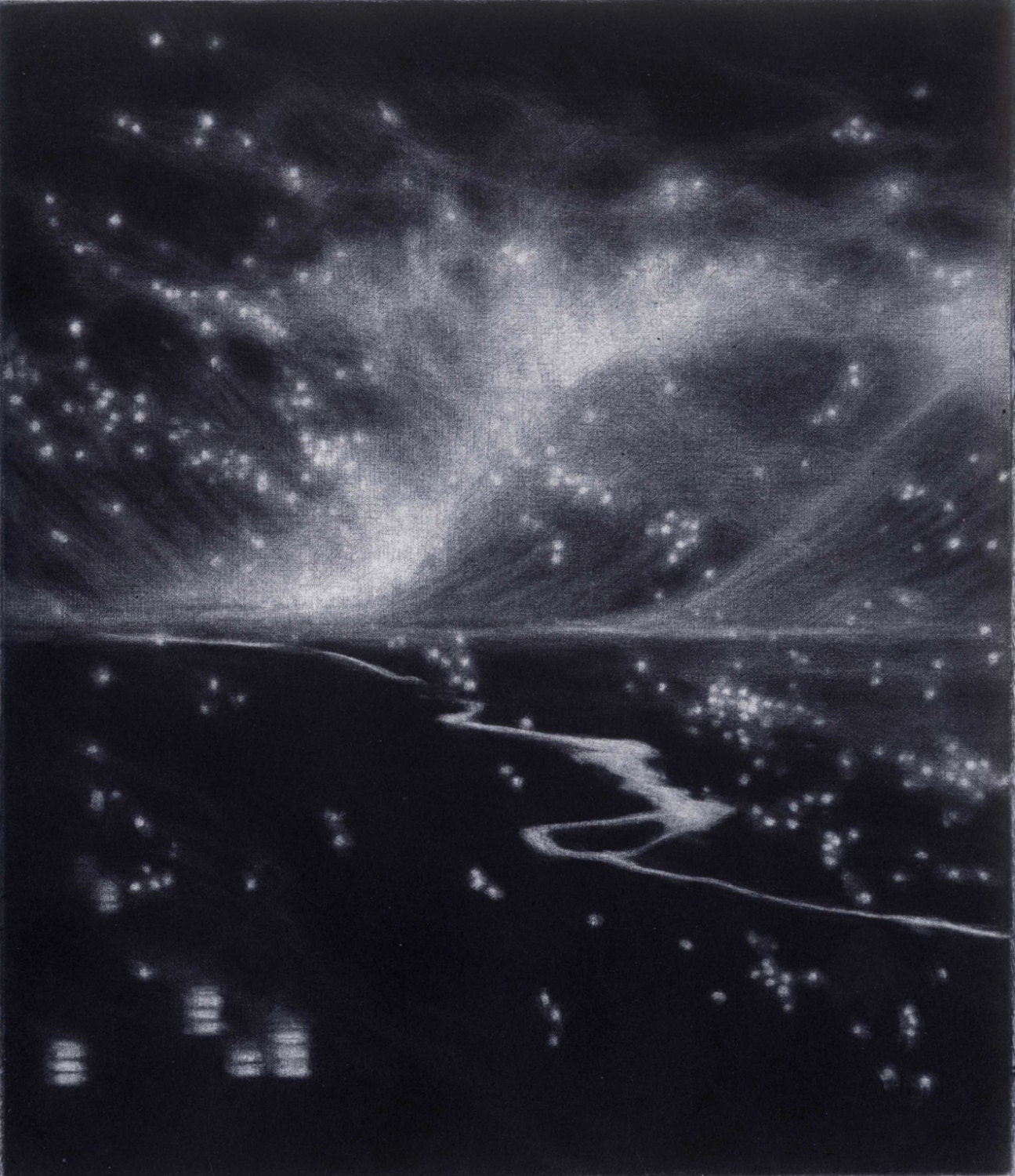 Bees in the Island's Valley - Mezzotint