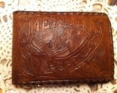 stamped leather Mexico wallet