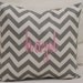 Gray & White Chevron 20" Pillow Cover with Monogram