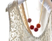 Apricot Romantic Bib Necklace Pink Statement Beaded Bridesmaids Necklace Summer Colorful  Wedding Accessories