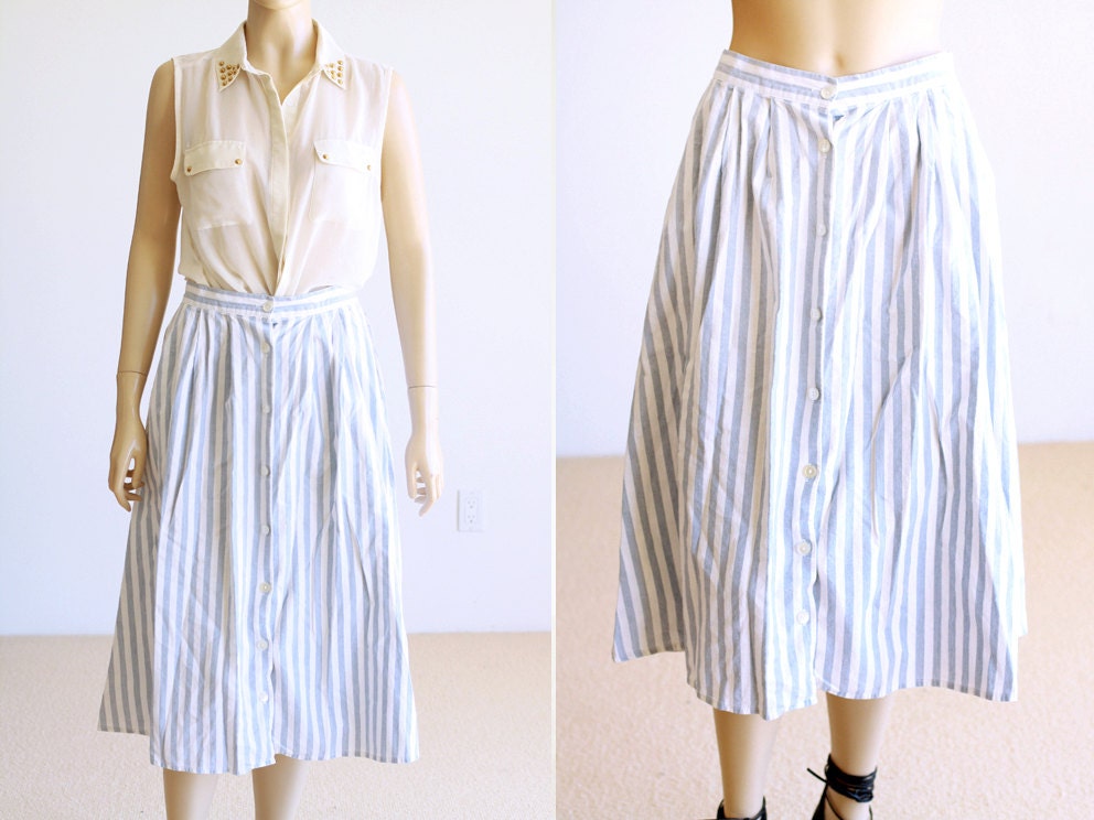 Reserved 90's Striped Cotton Skirt M
