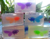 Toy Box Fish Glycerin Soap for Kids - Lot 5 Goldfish Bars for Play Gifts Favors