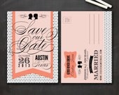 Personalized SAVE THE DATE Postcard Printable Digital Design - Silhouette