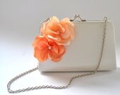 Flower Girl Clutch - Junior Bridesmaid - Aqua, Light Blue, Mint, Off white / Custom made clutch with over 50 colors to choose from