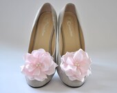 Pale Pink Shoe clips - Bridesmaids shoes / Bridal shoes / Prom shoes - Custom made Shoe Clips with over 50 colors to choose from