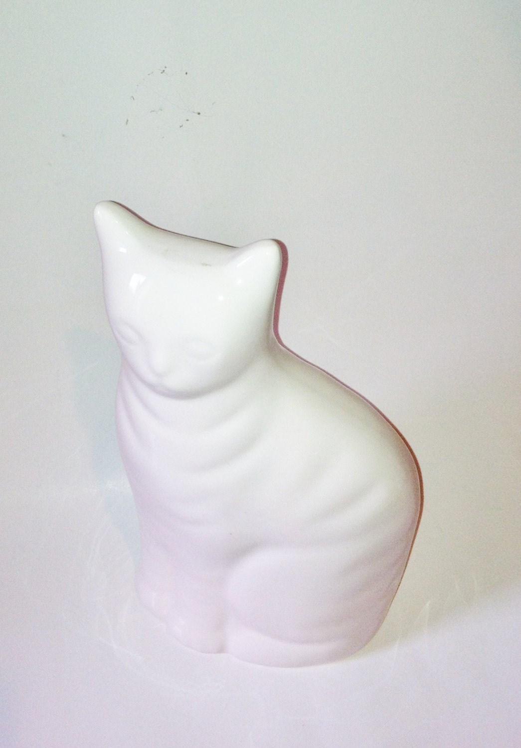 White Ceramic Cat Enesco 1985