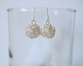 Fun and Elegant Sterling Silver Wire Ball Earring