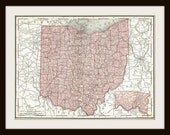Antique Map - OHIO & INDIANA - 1911 Map Page - Buy 3 Maps, Get 1 Free