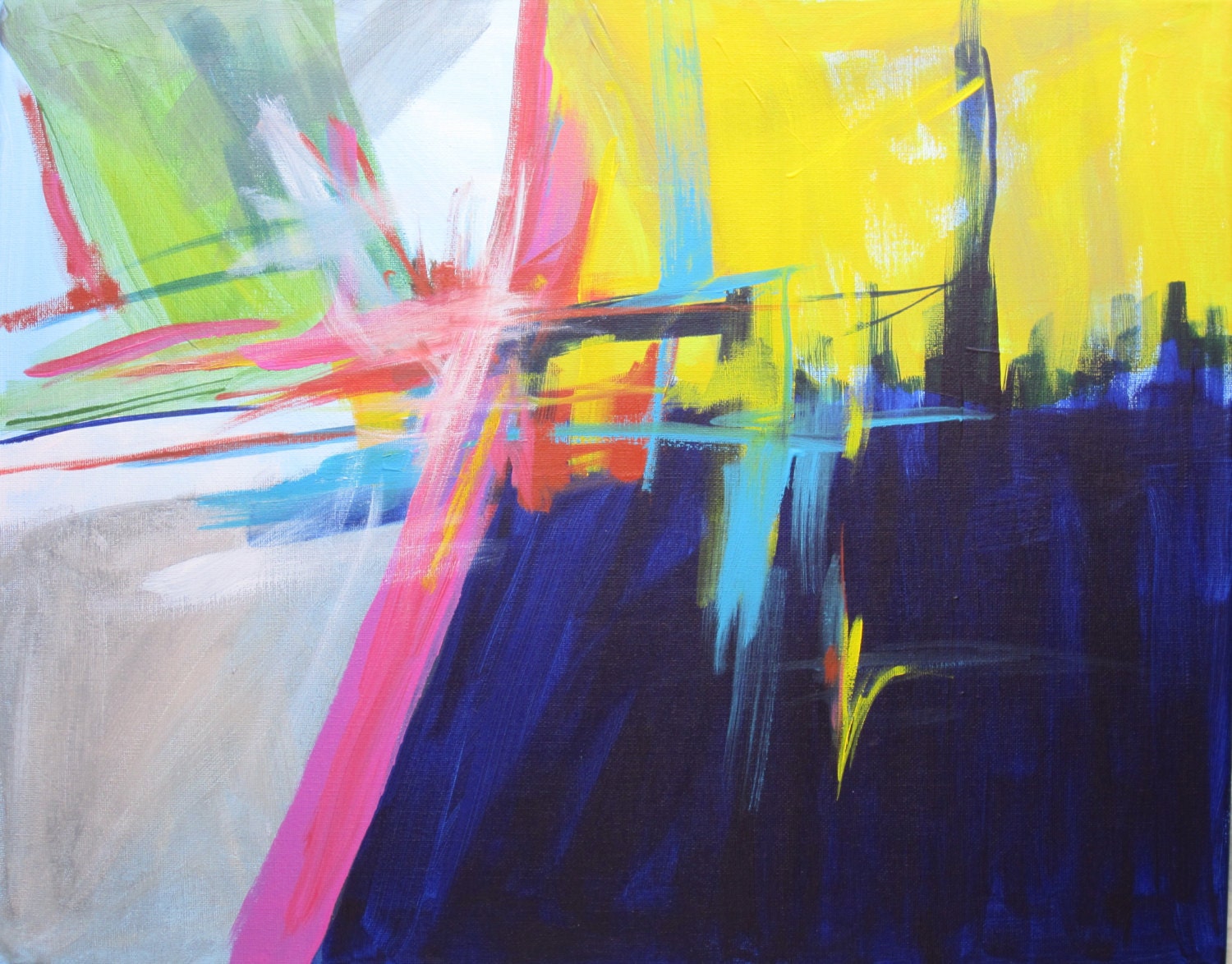 Painting "Walking King Street" 16x20 abstract by Kerry Steele