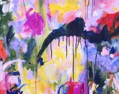 original abstract expressionist oil on canvas 30 x 40 "Babylon" by Kerry Steele