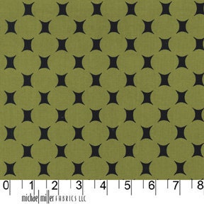 ATOMIC DOT in Olive - Mid Century Modern - Michael Miller Fabric - 1 Yard