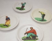 4 Golf Legends Drink Coasters, Vintage 1950s Barware