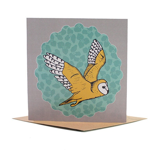 Greetings Card - Barn Owl Illustration