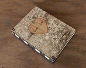 guest book custom birch bark cover - wedding personalized rustic engraved forest botanical woodland wedding anniversary gift -made to order