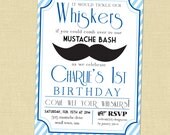 Mustache Birthday Party Invitation - Digital Invitation by 505 Design Paperie