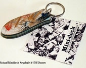 Recycled Skateboard Keychain No.178 - Old school "Stinger" shape