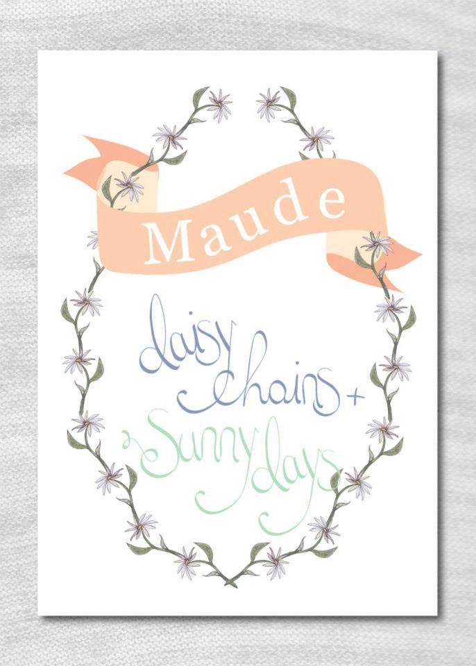 Personalised Poster - A4 - Daisy Chains and Sunny Days