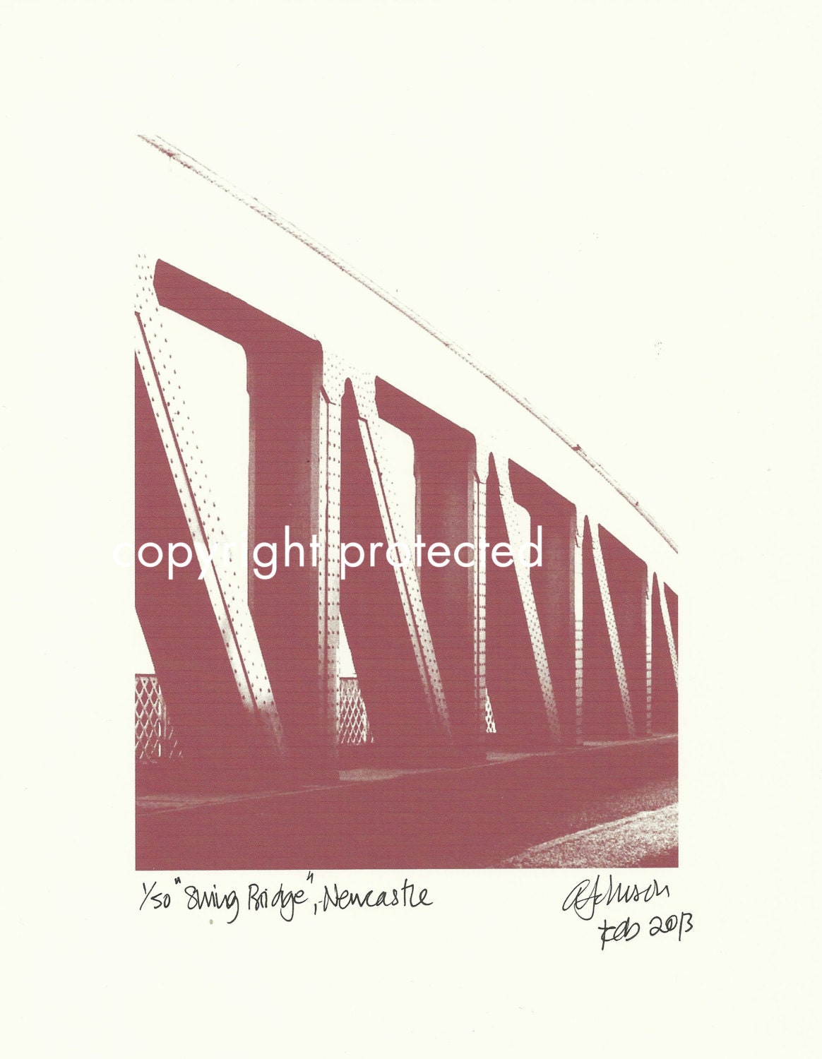 Limited Edition Print: SWING BRIDGE, Newcastle Upon Tyne / Gateshead, England, UK