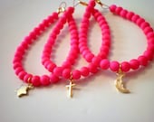 summer fluo (fucshia) charm bracelets (set of 4) /collection 2013