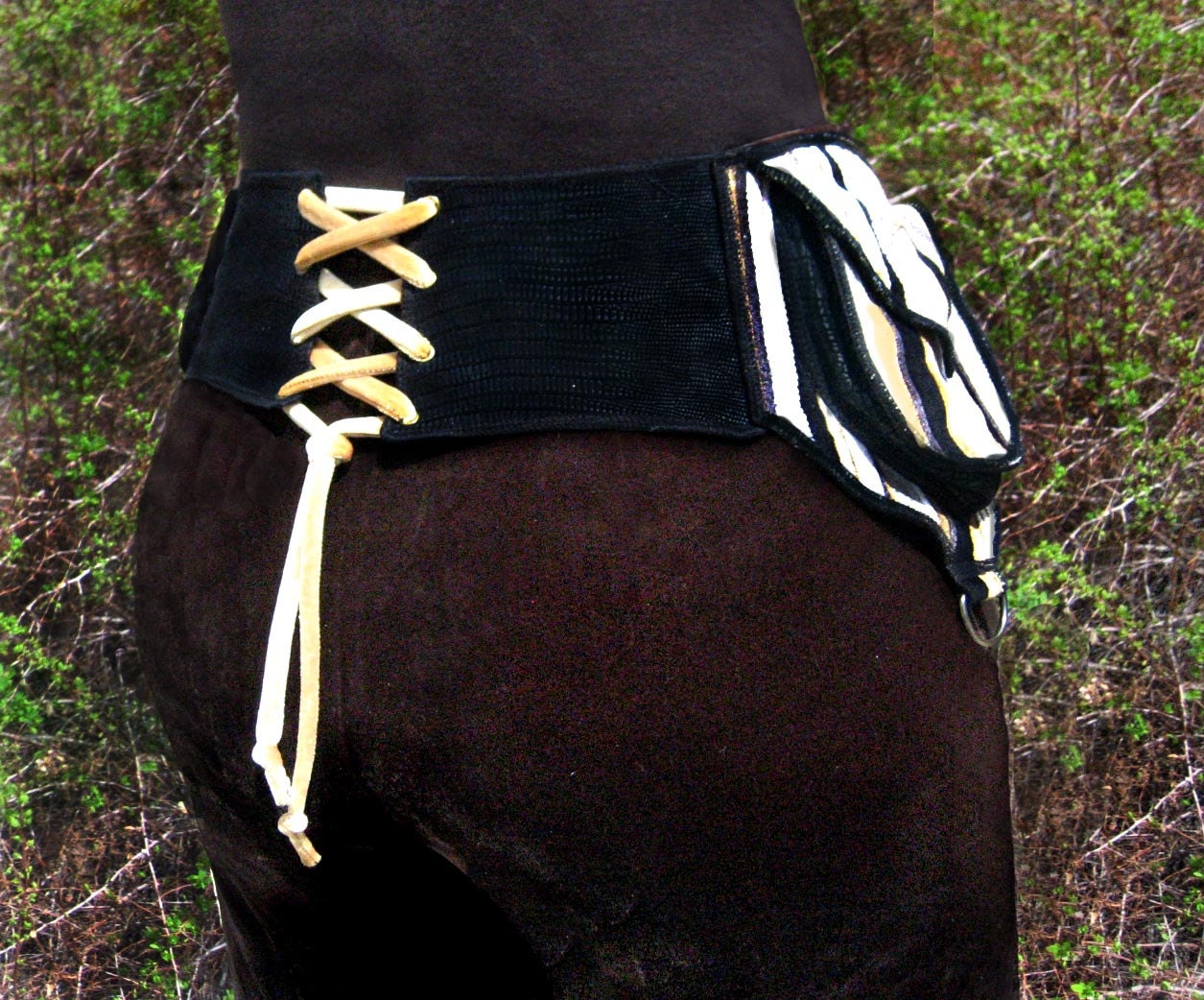 Corset Belt - Festival Pocket Belt - Utility belt - Steampunk - Burlesque - Hip bag