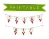 Derby Bunting Printable (Entire Alphabet) in Red